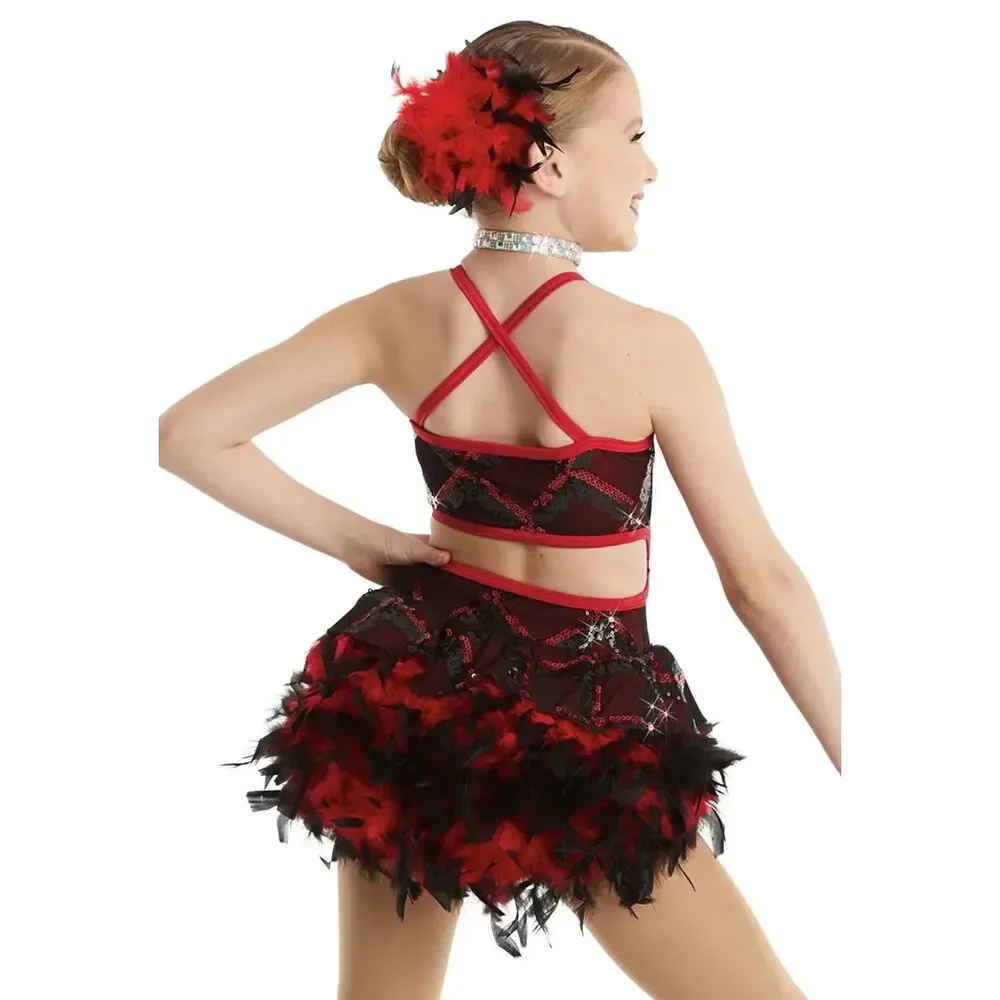 Pre-Owned Dance Costume XS Child Red Weissman 11607 Tap Jazz Clogging Musical T